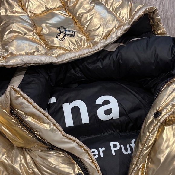 TNA Shiny Gold Puffer Coat - Picture 4 of 5